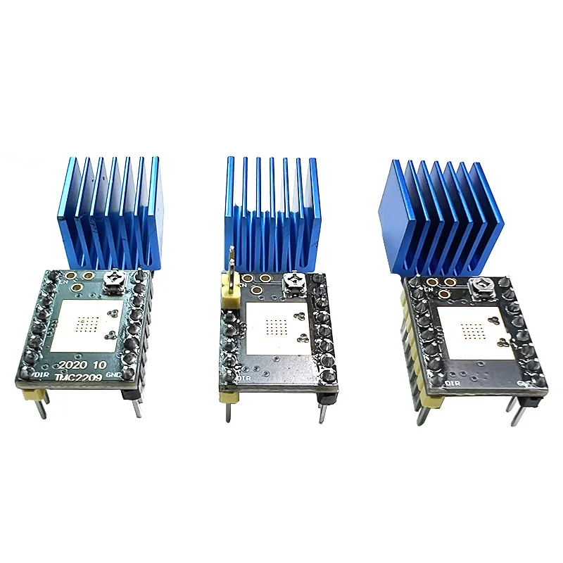 Драйвер шагового двигателя TMC2208 TMC2209 ATD5833 V2.0 с радиатором, детали для 3D-принтера, 256 А, бесшумная печать подразделений Драйвер шагового двигателя TMC2208 TMC2209 ATD5833 V2.0 с радиатором, детали для 3D-принтера, 256 А, бесшумная печать подразделений