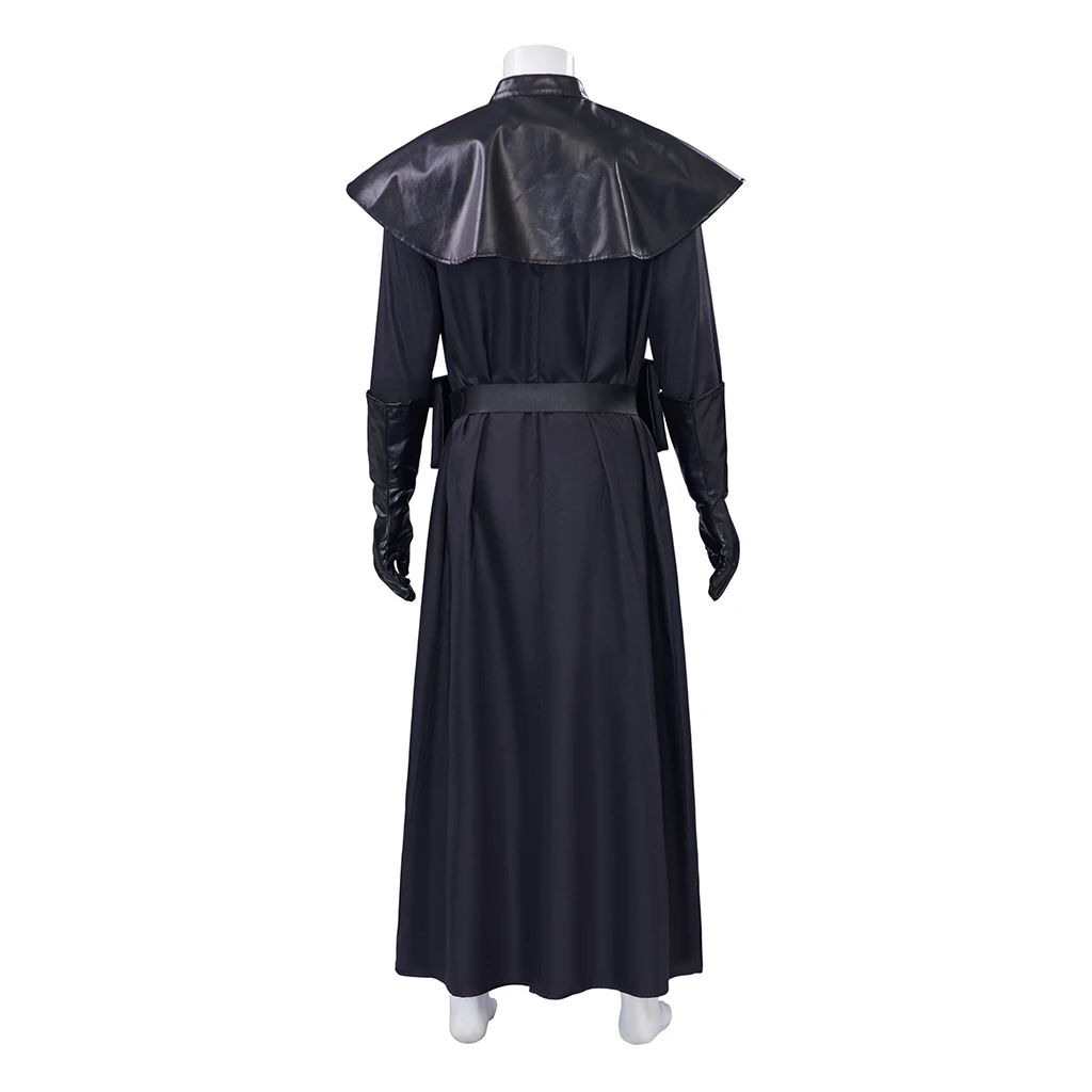 Костюм чумного доктора черный длинный халат перчатки для взрослых монах косплей