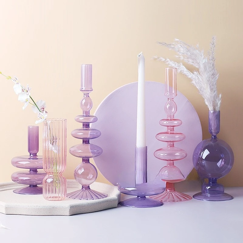 

Classic Glass Candle Holder Art Wedding Bar Party Home Decor Decoration Fashion Candlestick Goblet Tall Candlesticks Room Decor