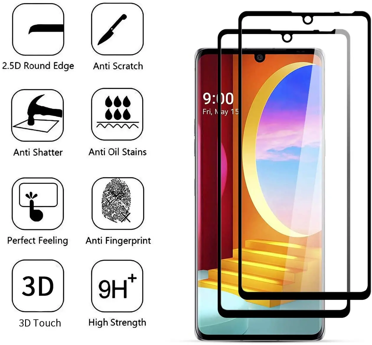 2/4PCS Curved Full Cover Tempered Glass For LG Velvet 5G LG G9 LG Wing LM-G900N LM-G900EM Screen Protector Protective Glass