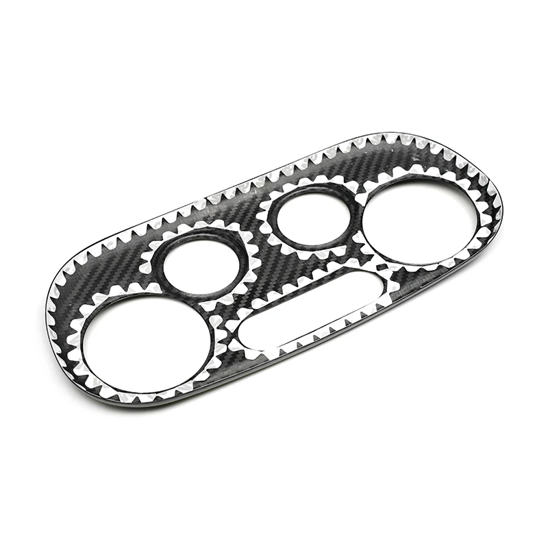 Фото Shasha Dry Carbon Fiber, рамка панели кнопки кондиционера для Fiat Abarth 500 2012-2015, аксессуары из углеродного волокна №5