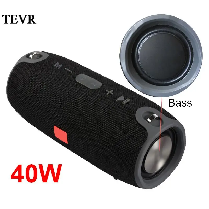 

3600mAh 40W TWS Bluetooth Speaker Waterproof Portable PC column bass Music Player Subwoofer Boombox with FM Radio BT AUX TF usb