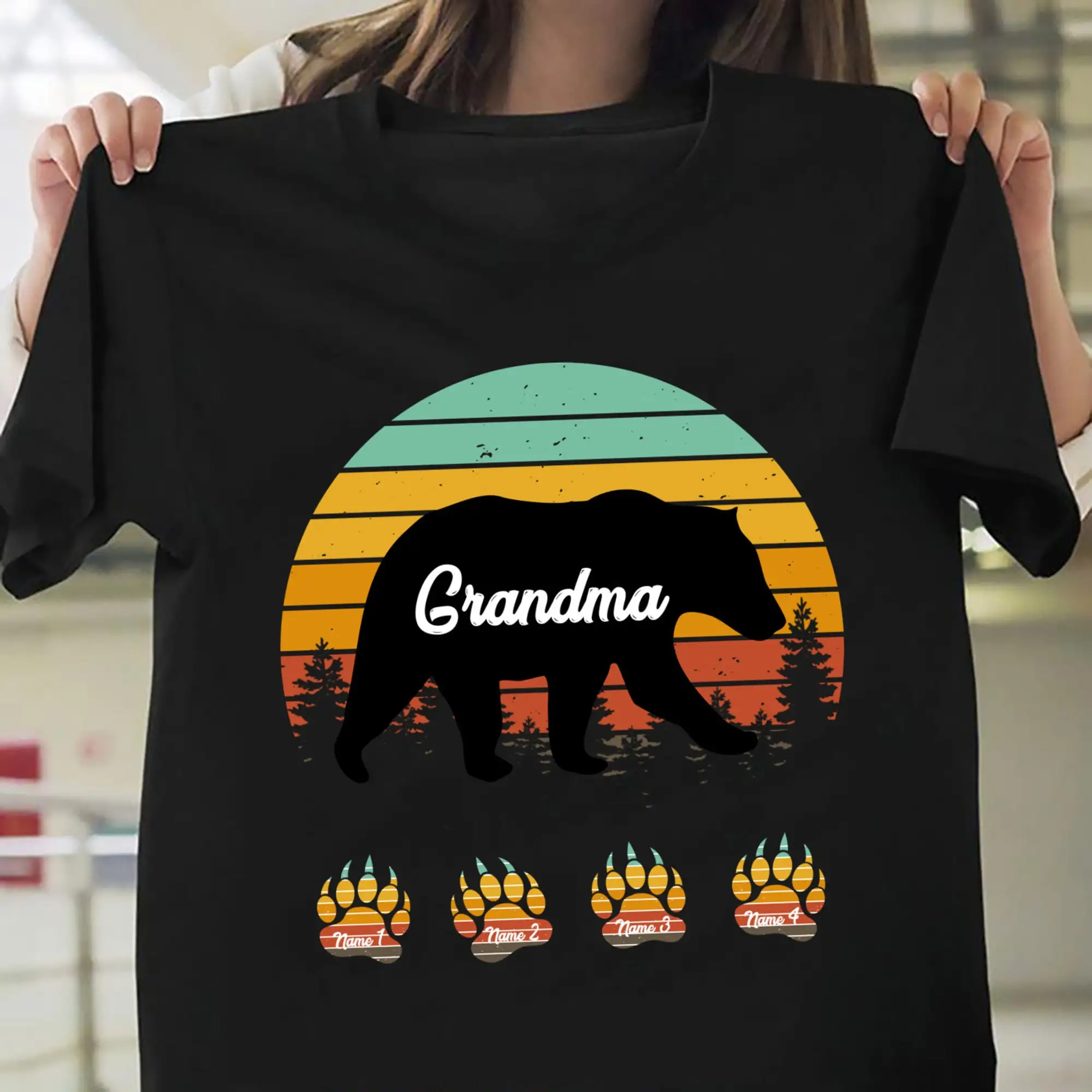 Футболка с бабушкой и медведем на заказ дедушка родной паурит пот вдохновленные