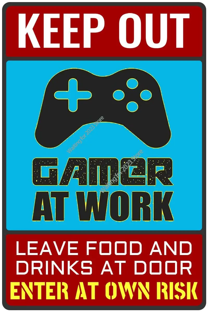 

Keep Out Gamer at Work - Bestylez смешной геймер Sign для игровой комнаты, декор для настенной двери-подарок для мальчика-подростка, бойфренда 12*8 дюймов