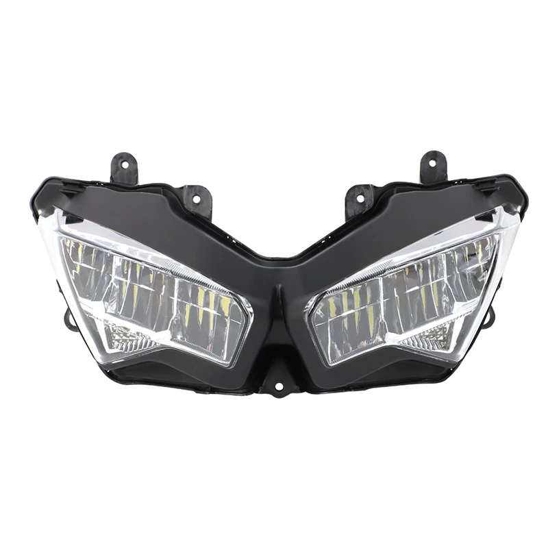 

Передняя фара в сборе для мотоцикла Kawasaki Ninja 400 650 2018 2019 2020 2021 ZX6R ZX-6 2023 ZX250, светодиодная лампа для головки