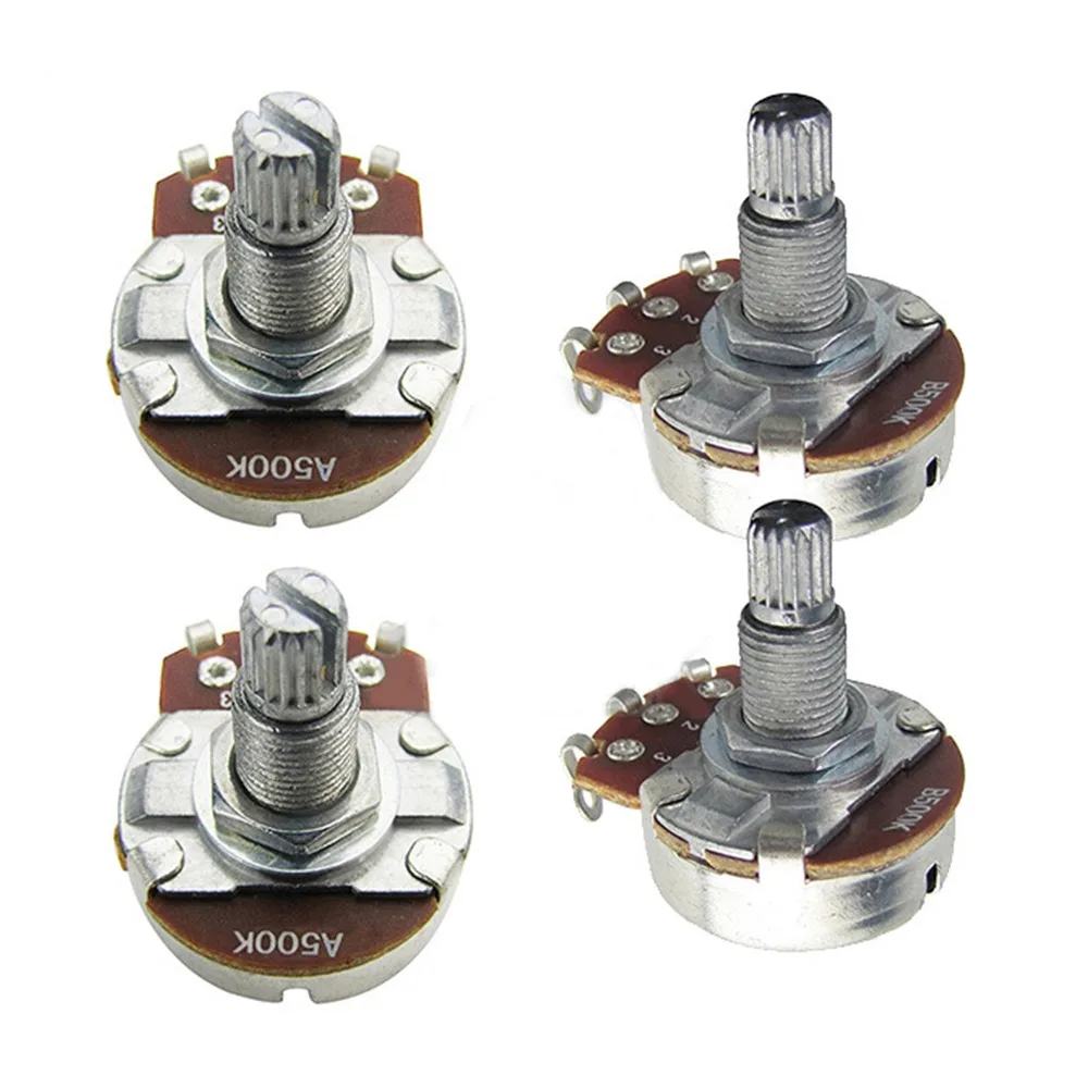 Линейный конический горшок с разъемным валом 18 мм A500K/B500K/A250K/B250K серебряный тон