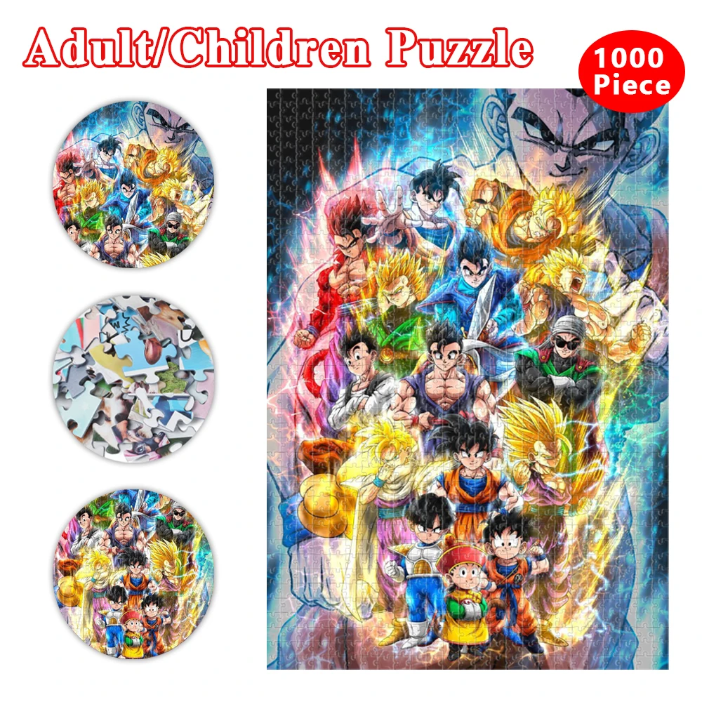 

1000 Pieces Dragon Ball Jigsaw Puzzle Super Saiyan Cartoon Puzzles for Adult Decompression Toy Educational Intellectual Game