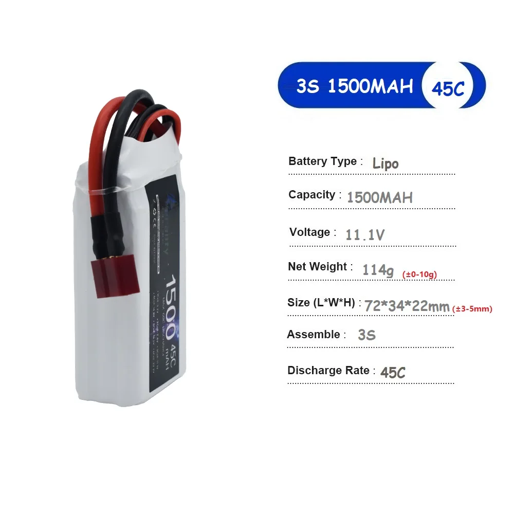 Аккумулятор 3S Lipo 11 1 В 1500 мА/ч 2200 3000 4200 6000 6500 9800 10400 45C 60C для радиоуправляемого