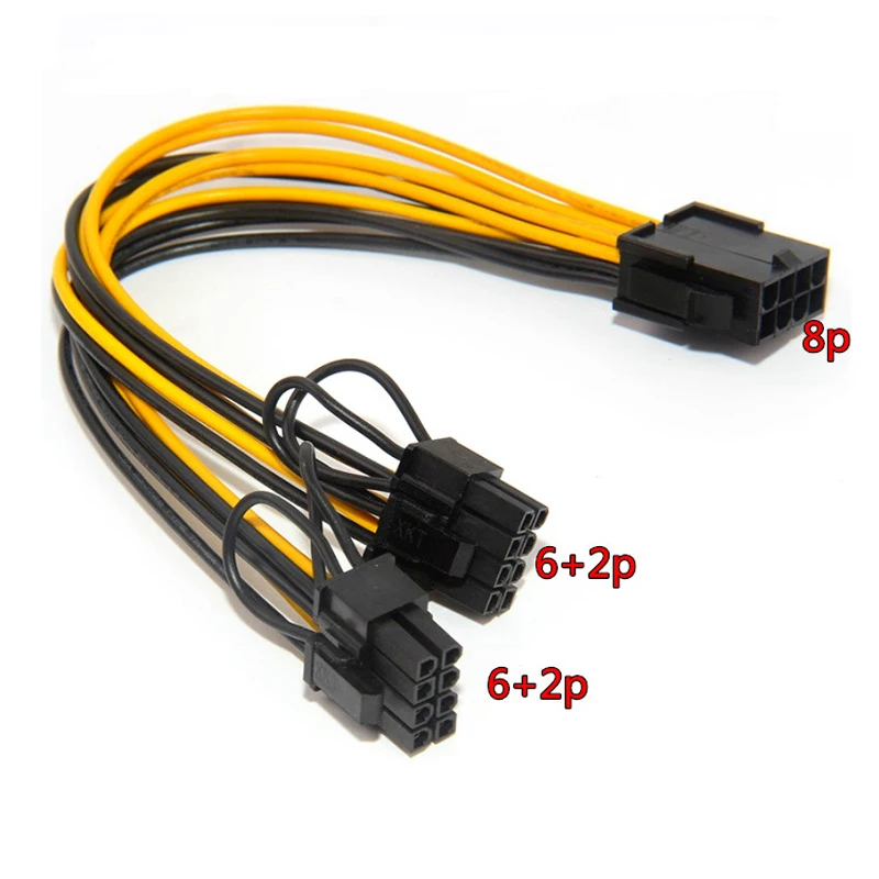 

2022 3 шт. Высокоскоростной Ethernet-Кабель Cat5e RJ45 сетевой LAN-кабель компьютерный маршрутизатор ЦП или графический процессор 8pin до 2*8pin(6 + 2)