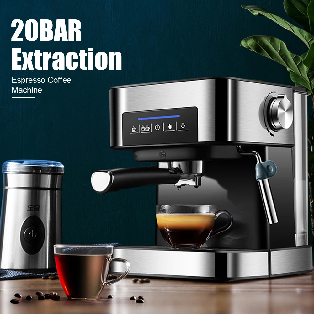 

Electronic Coffee Machine 20BAR Household 850W Automatic Coffee Maker With Milk Frother 1.6L Water Tank For Espresso Cappuccino