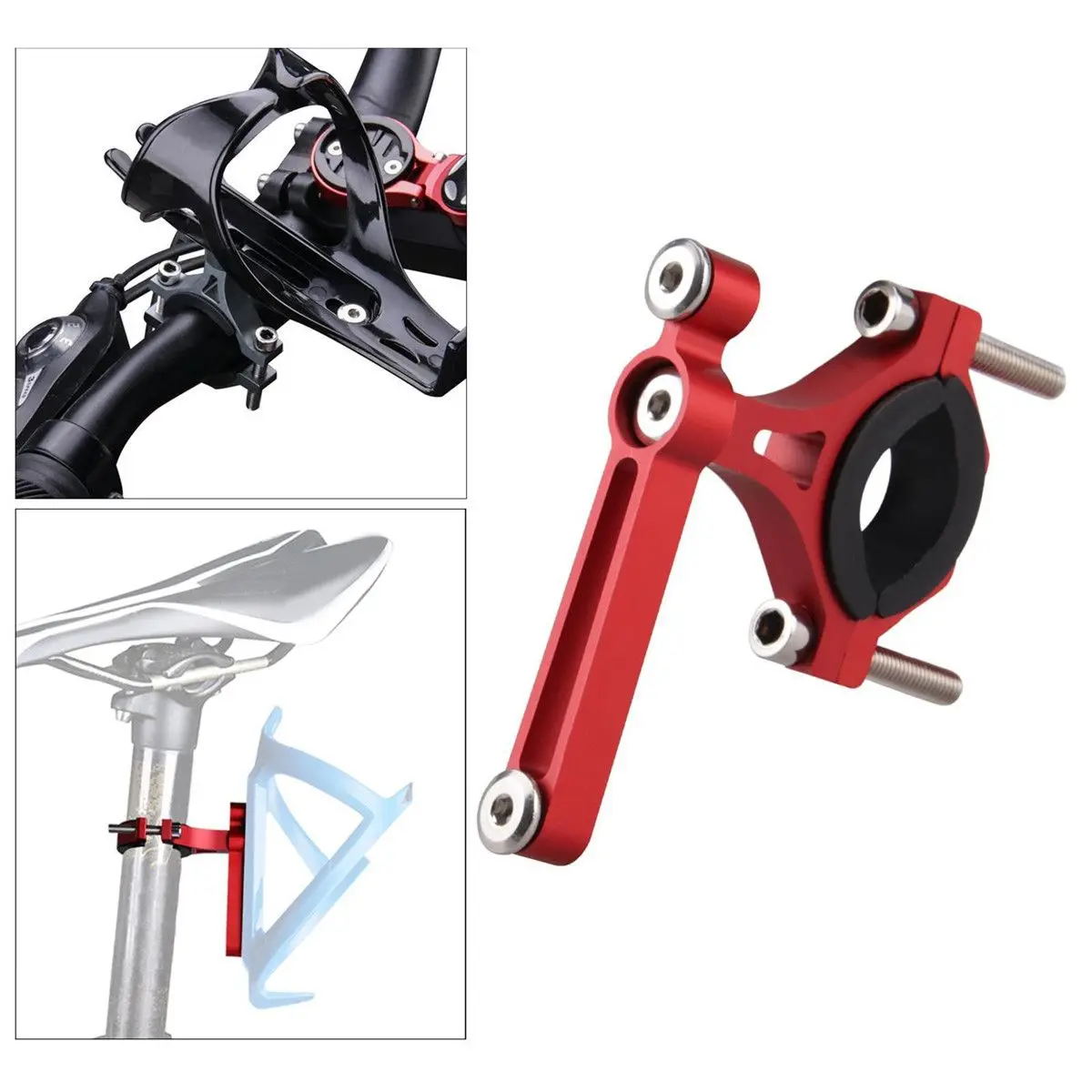 

Cycling Rotatable Adjustable Alloy Bottle Cage Mounting Base Conversion Seat Cage Mount Adapter Kettle Rack Adapter