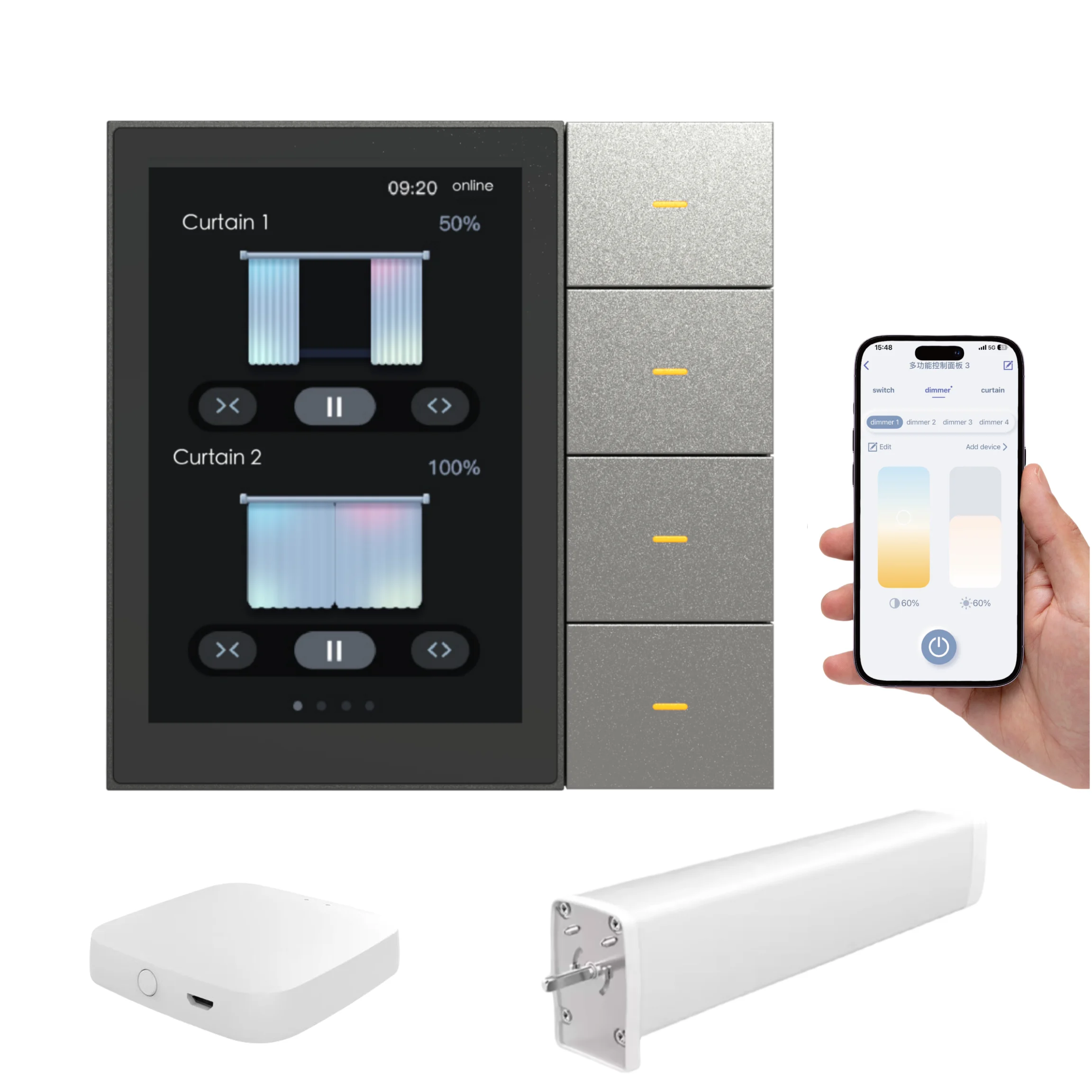 Фото F3-pro Tuya Умная центральная панель управления Настенный переключатель ZigBee Домашняя автоматизация Беспроводная система управления освещением №3