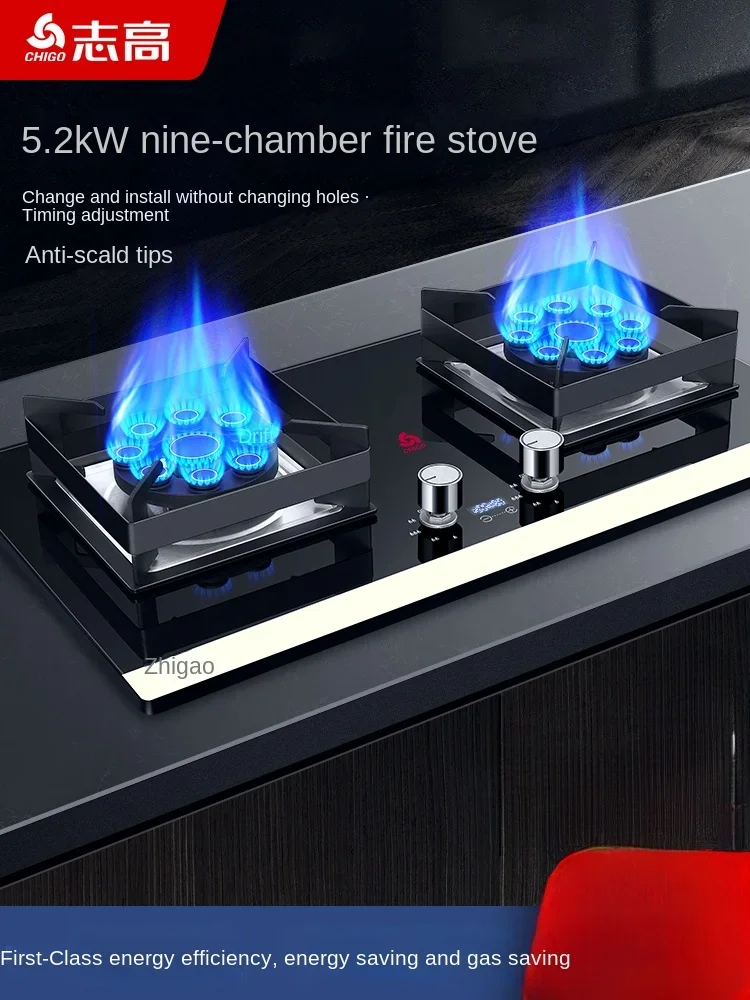 Chigo Gas Stove Double Burner Built-in Natural LPG with Household Embedded Design