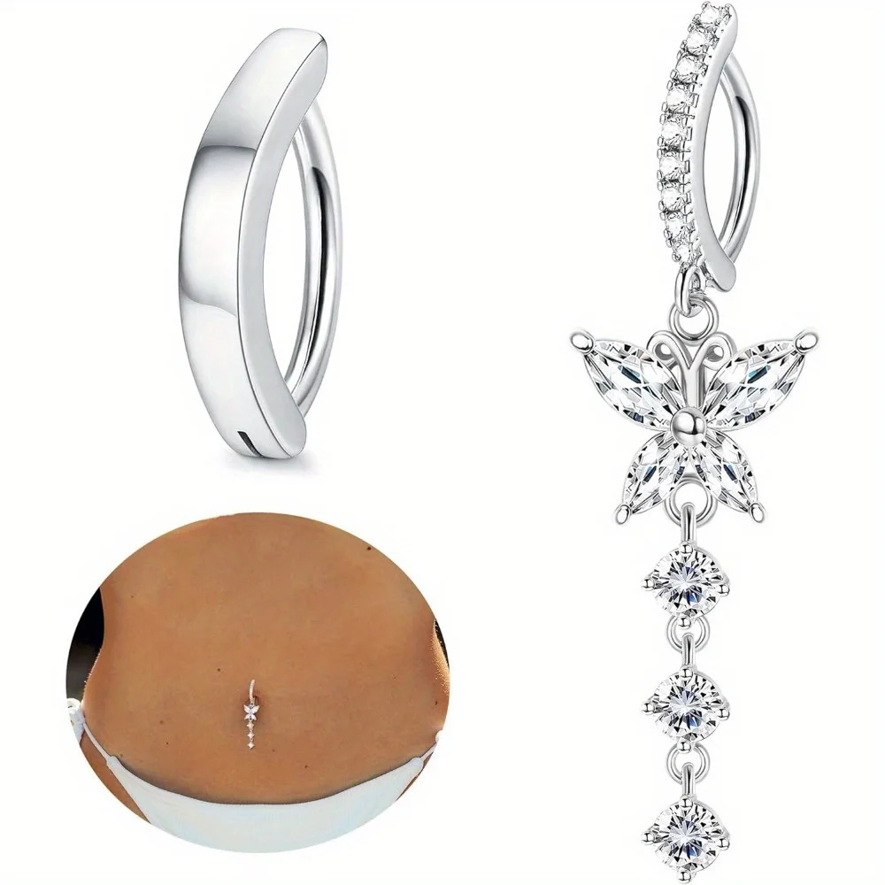 1 шт. декоративное кольцо для пупка из хирургической стали 14 г