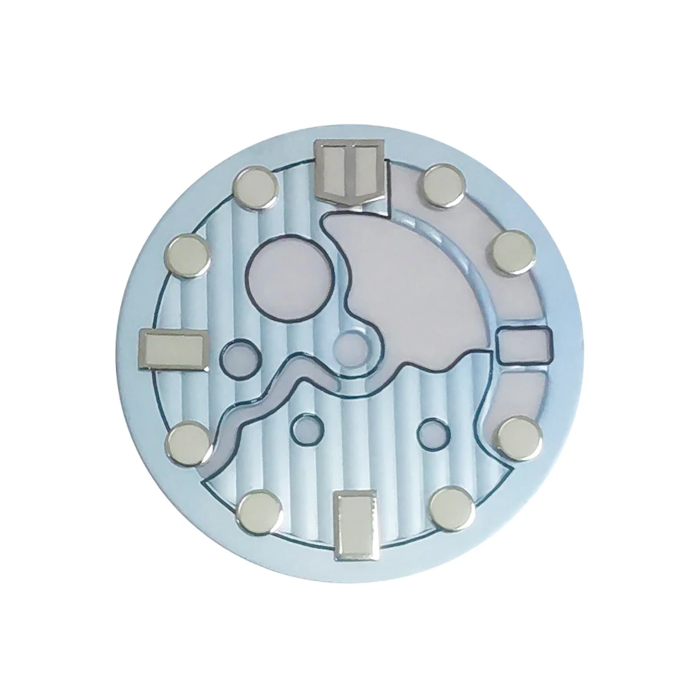 Skeleton Dial Green White Watch Accessories 28.5MM C3 Green Luminous Fits NH35/36 Movement 3 O'Clock Crown