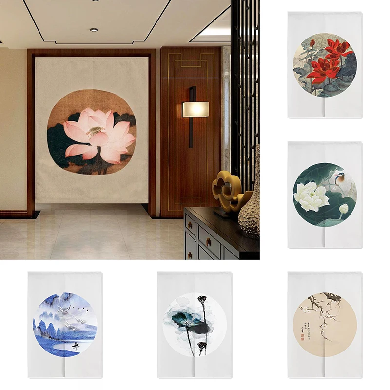 Lotus занавеска на дверь в спальню прикрытие ткани для кухни, полупанельная занавеска с перегородкой, навесная занавеска для двери, украшение для дома