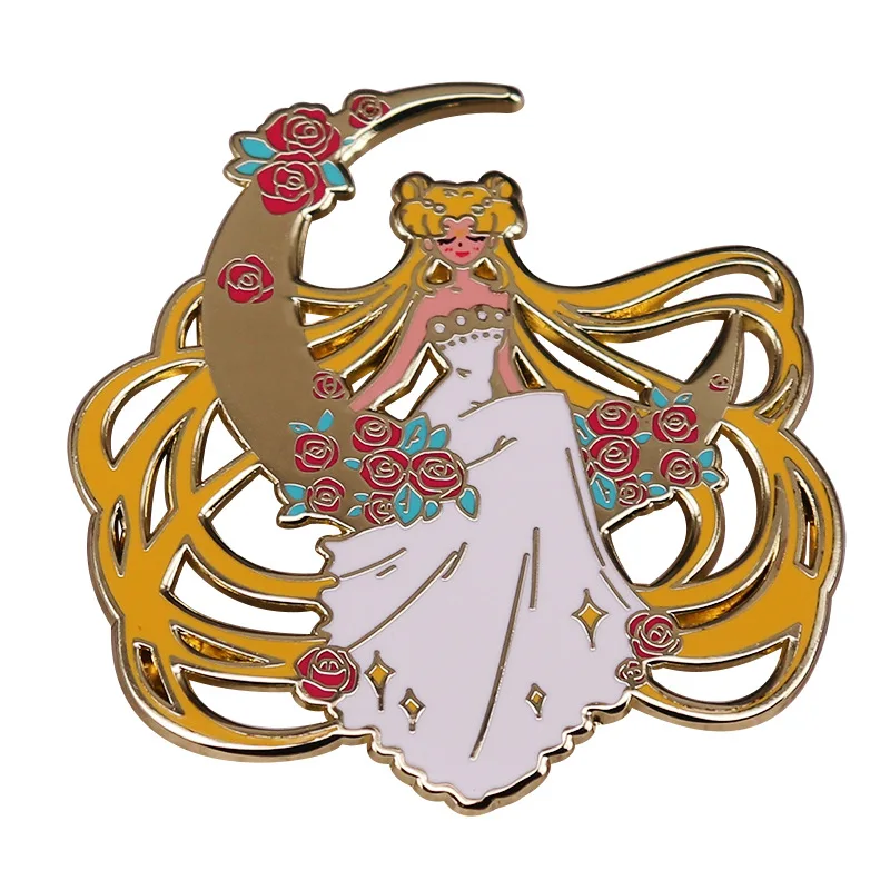 Japanese Fashion Cute Cartoon Anime Character Sailor Moon Enamel Pins Lapel Pin Brooch Gifts for Women Girls Jewelry Accessoory
