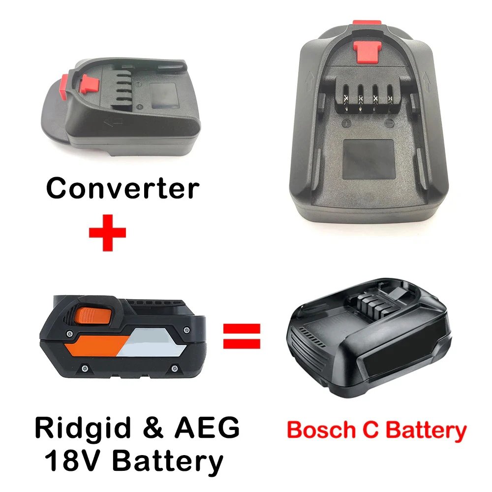

Переходник для литий-ионного аккумулятора Ridgid & AEG 18 в Bosch PBA, преобразователь для электроинструмента Bosch C