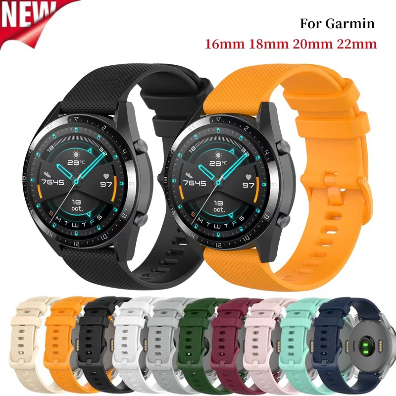 For Vivoactive 3S 4S Strap Garmin Venu 2S Vivomove 3S Forerunner 245 645 Wristband 18mm Silicone Smart Watch Band Bracelet
