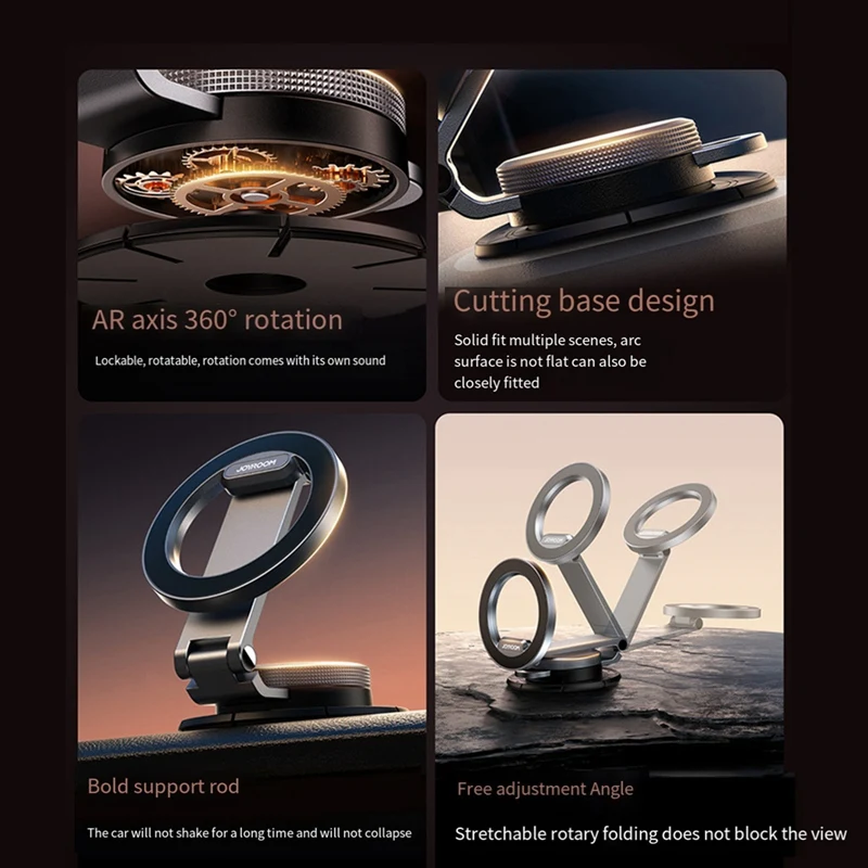 Joyroom Magnetic Car Mount All-Metal Strongest Magnet Foldable Phone Holder For Dashboard Tesla Spare Parts