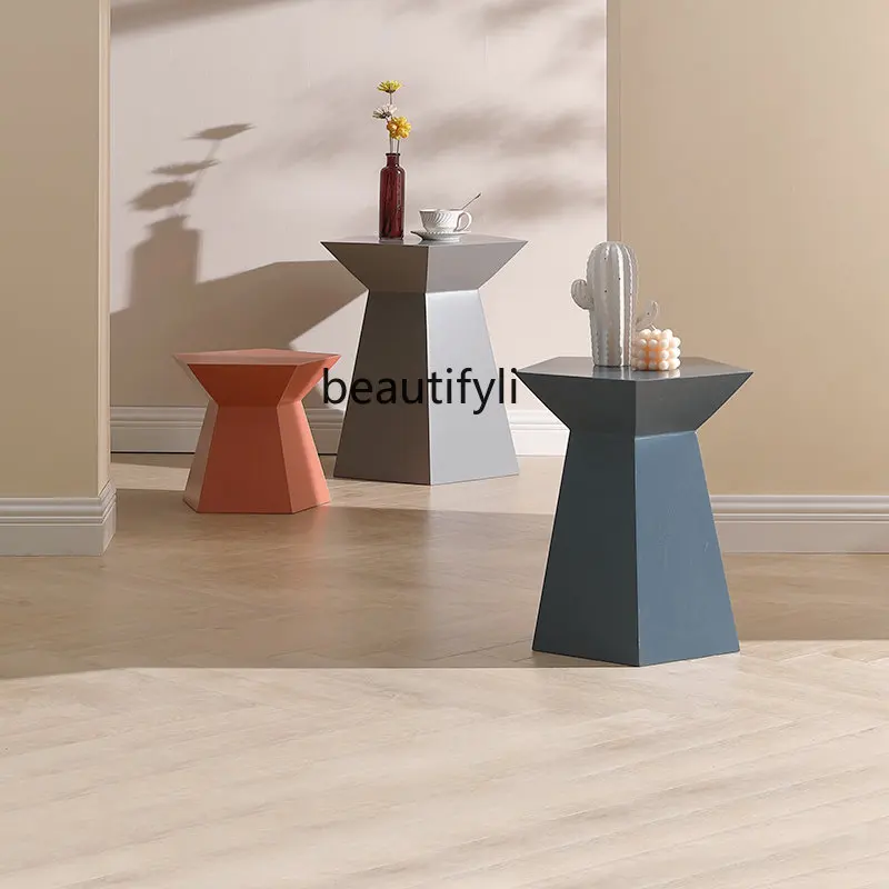 

Дизайнерский многоугольный стол yj в скандинавском стиле, простой современный Маленький журнальный столик, комбинированный угловой столик ...