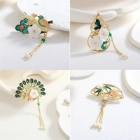 dmari women brooch chinese vintage princess lapel pin pearls shell alloy badge luxury jewelry 2022