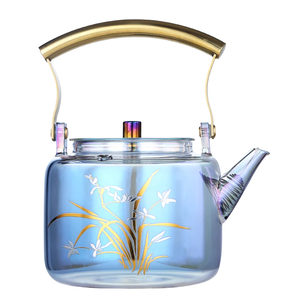 

Heating Water Kettle Tea Brewing Pot Glass Teapot Office Home Tea Kettle