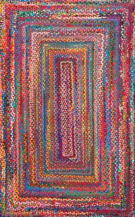 

-Color Vibrant and Luxurious Hand Braided 10' x 14' Multi-Color Area Rug, Ideal for Any Home.