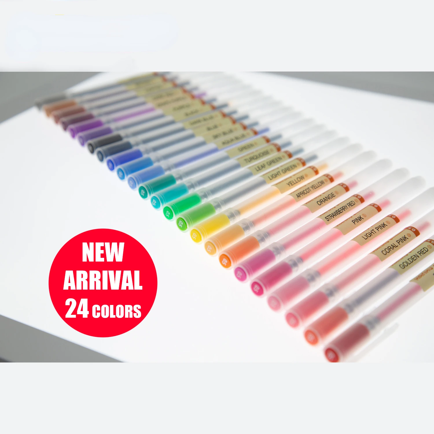 

Creative 24 Pcs Colored Gel Pen 0.5mm Color Ink Japanese Style Writing Fine liner Pens Coloring Drawing Art Supplies