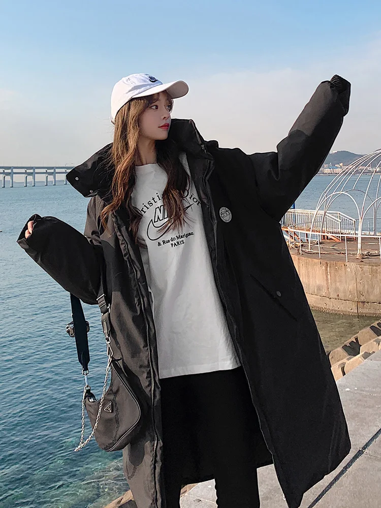 Vielleicht Autumn Winter Jacket Women 2022 Thick Warm Hooded Long Parkas Cotton Padded Coat Winter Casual Jacket Female Clothes