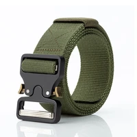 men military tactical belt alloy fashion metal quick release metal buckle elastic man training battle waist belt without sewing