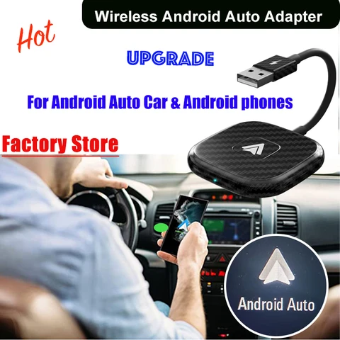 Беспроводной автомобильный адаптер Android, обновленный 2024, 5 ГГц, Wi-Fi, Автомобильный ключ Android для автомобиля Android и телефонов Android с Android 12