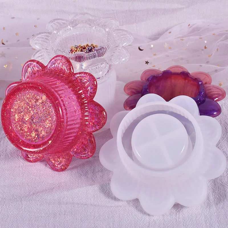 

Прозрачная эпоксидная смола для хранения, настольная форма, подсвечник в виде лепестков, коробка для хранения ювелирных изделий, силиконов...