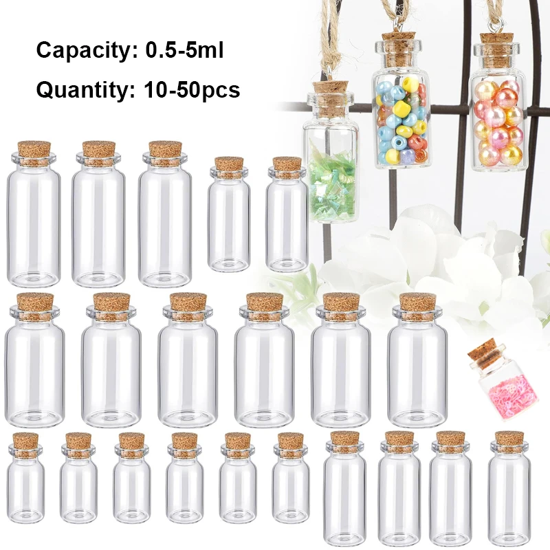 0 5-5 мл мини стеклянная бутылка для желаний с пробкой прозрачная благословение