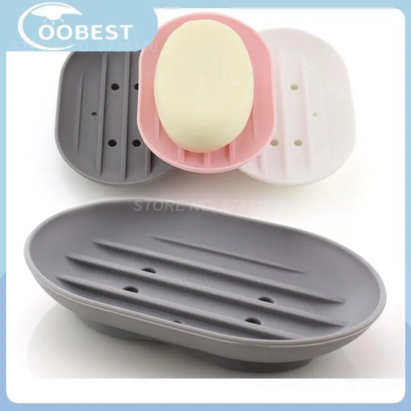 

Silicone Soap Dish Plate Flexible Bathroom Soap Dish Rack Tray Candy Color Travel Holder Dish Bathroom Accessory Hot Sale New