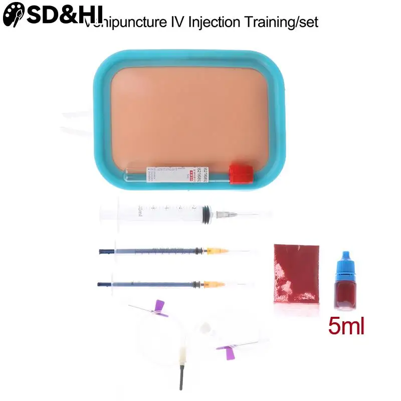

Nurses Intravenous Venipuncture IV Injection Training With Blood Returning Package Pad Silicone Wound Skin Suture Training Model
