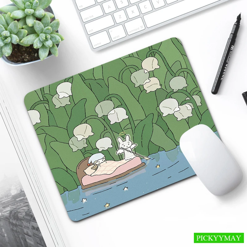 Маленький коврик для мыши Kawaii из натурального каучука с застежкой по краям милый