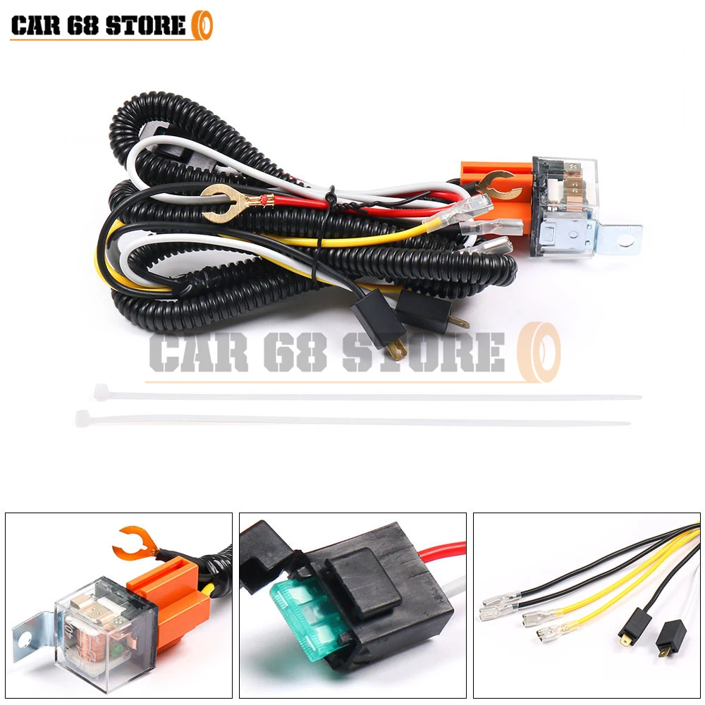 

12v Car Horn Wiring Harness Relay Kit Modified Accessories For Car Truck Grille Installation Explosion Sound Horn