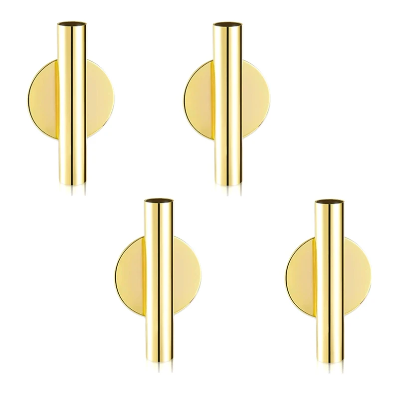 

4Pcs Wall-Mounted Flower Tube Wall Metal Vase Decoration Stand Dry Vase Stand For Displaying Flower Decoration