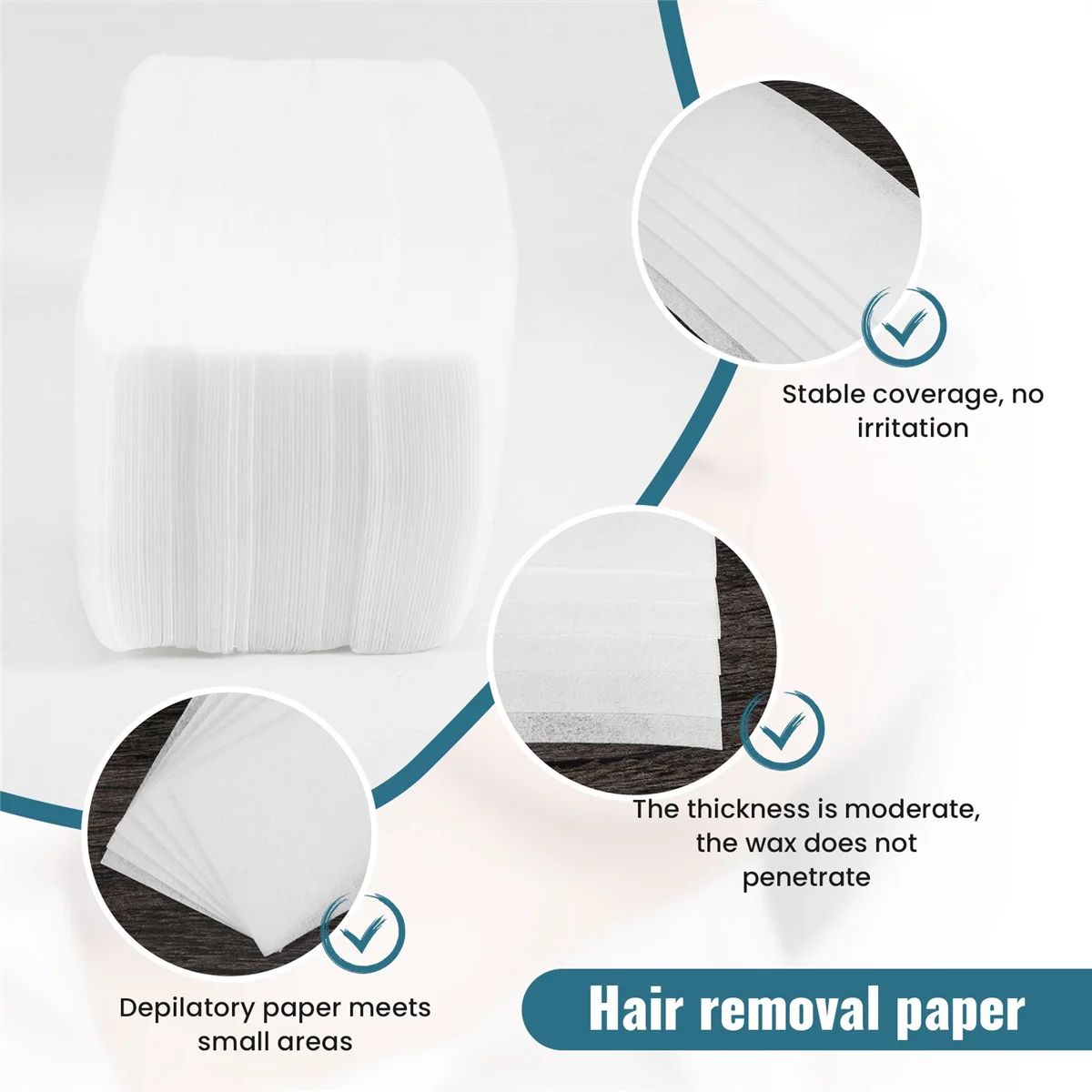 100 шт./набор бумага для депиляции Нетканая ткань лица шеи рук ног тела вощеная