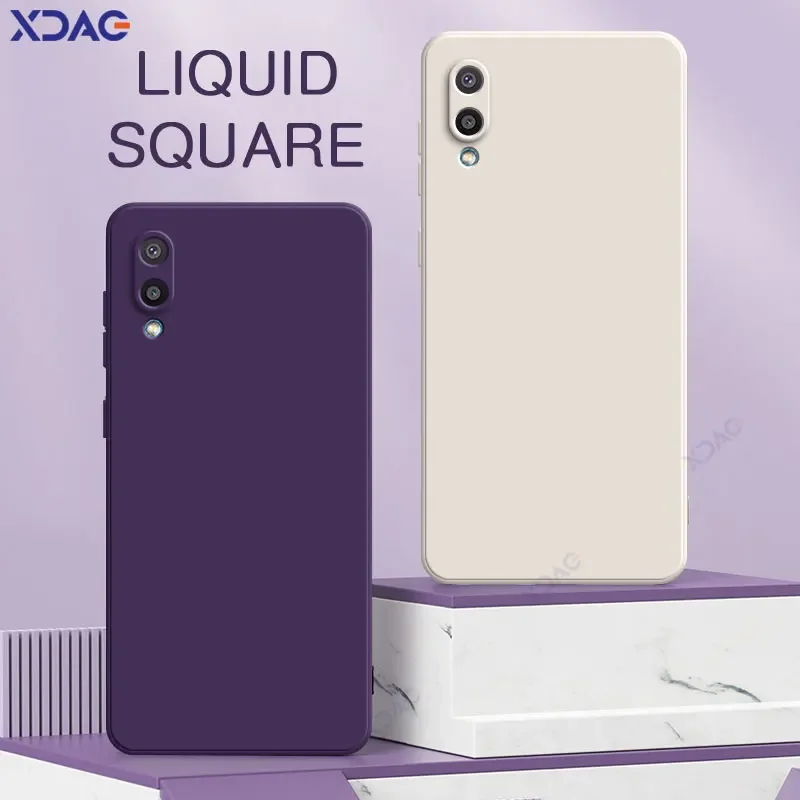 Роскошный оригинальный квадратный чехол из жидкого силикона для Samsung Galaxy A02 M02 Global