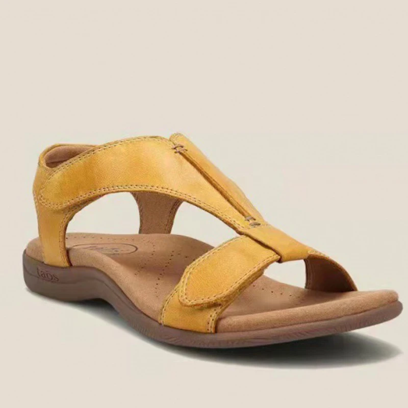 Women Sandals Summer Comfort Solid Orthopedic T-Strap Hook Loop Ladies Casual Wedges Beach Shoes Plus Size Sandalias