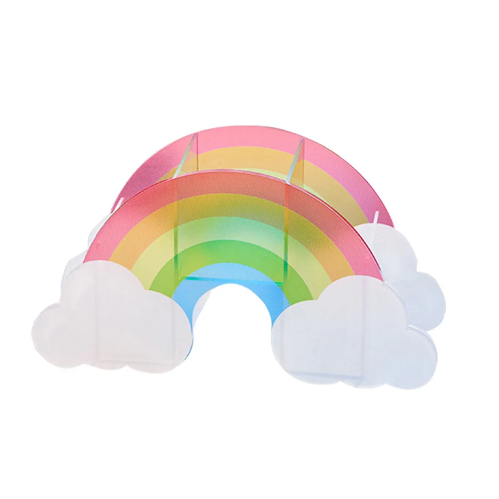 

Storage Crayons Kids Divided Holder Desktop Rainbow Cup Creative Pen Holder Acrylic Desk Pen Brush Holder Student