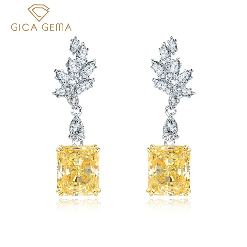 

Женские серьги-подвески из серебра 100% пробы с блестящим топазом