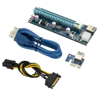 ver006c pci e riser card 006c pcie 1x to 16x extender 60cm 100cm usb 3 0 cable sata to 6pin power cord for graphics card