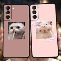 cute cat case for samsung galaxy s22 s20 s21 fe ultra s10 s9 m22 m32 note 20 ultra 10 plus 5g silicone phone cover fundas coque