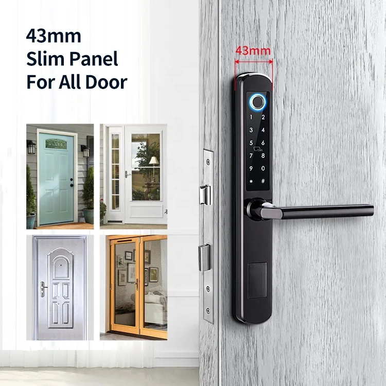 

High security Smart Waterproof Steel Lock 304 TTLlock App Fingerprint Password Keyless Sliding Lock