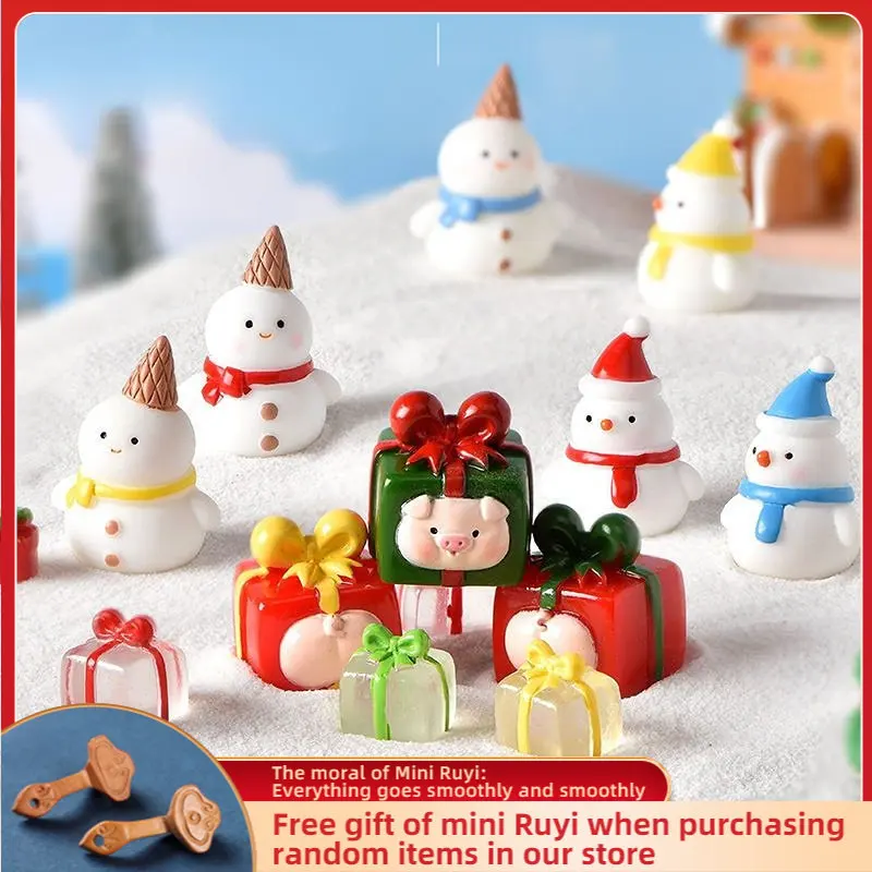 

Мультяшные милые рождественские стильные украшения для автомобиля, микро-технические украшения, настольный креативный брелок, домашние аксессуары, фигурки