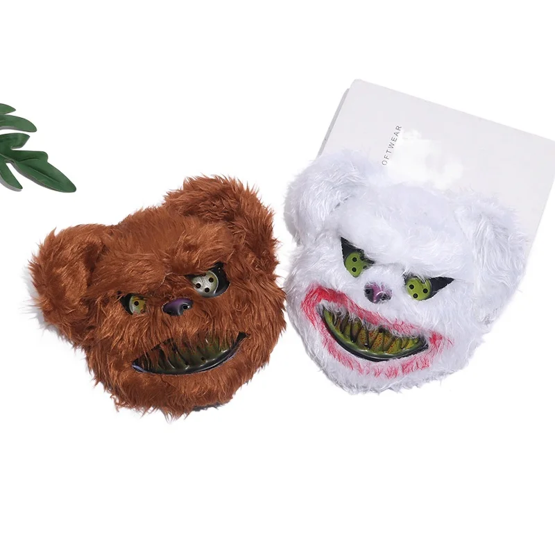 

Halloween Bloody Plush Bunny Mask Ghost Festival Mask Realistic Bloody Bear Headgear Performance Prop Halloween Horror Mask