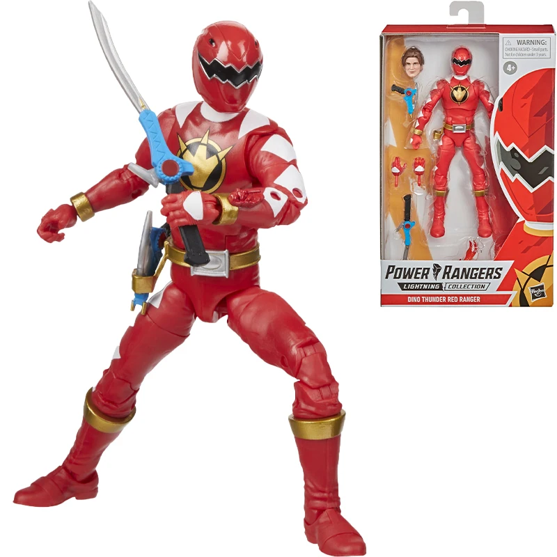 

Power Rangers Hasbro Lightning Collection 6 Inch Scale Dino Thunder Red Ranger Figure with Accessories Collectible Toy Original